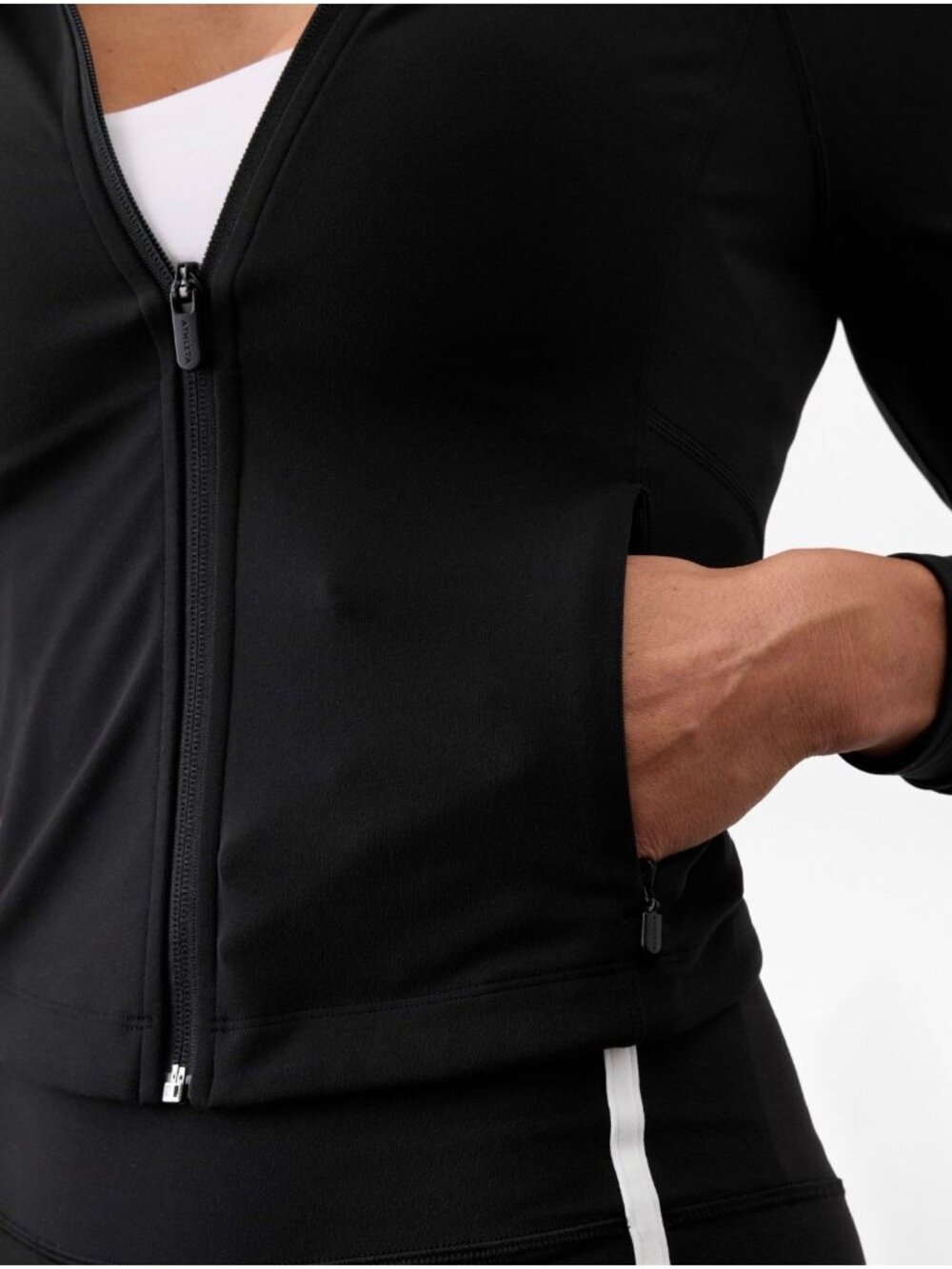 NWT Athleta Salutation Crop Jacket, black, sz S/T - Picture 5 of 7